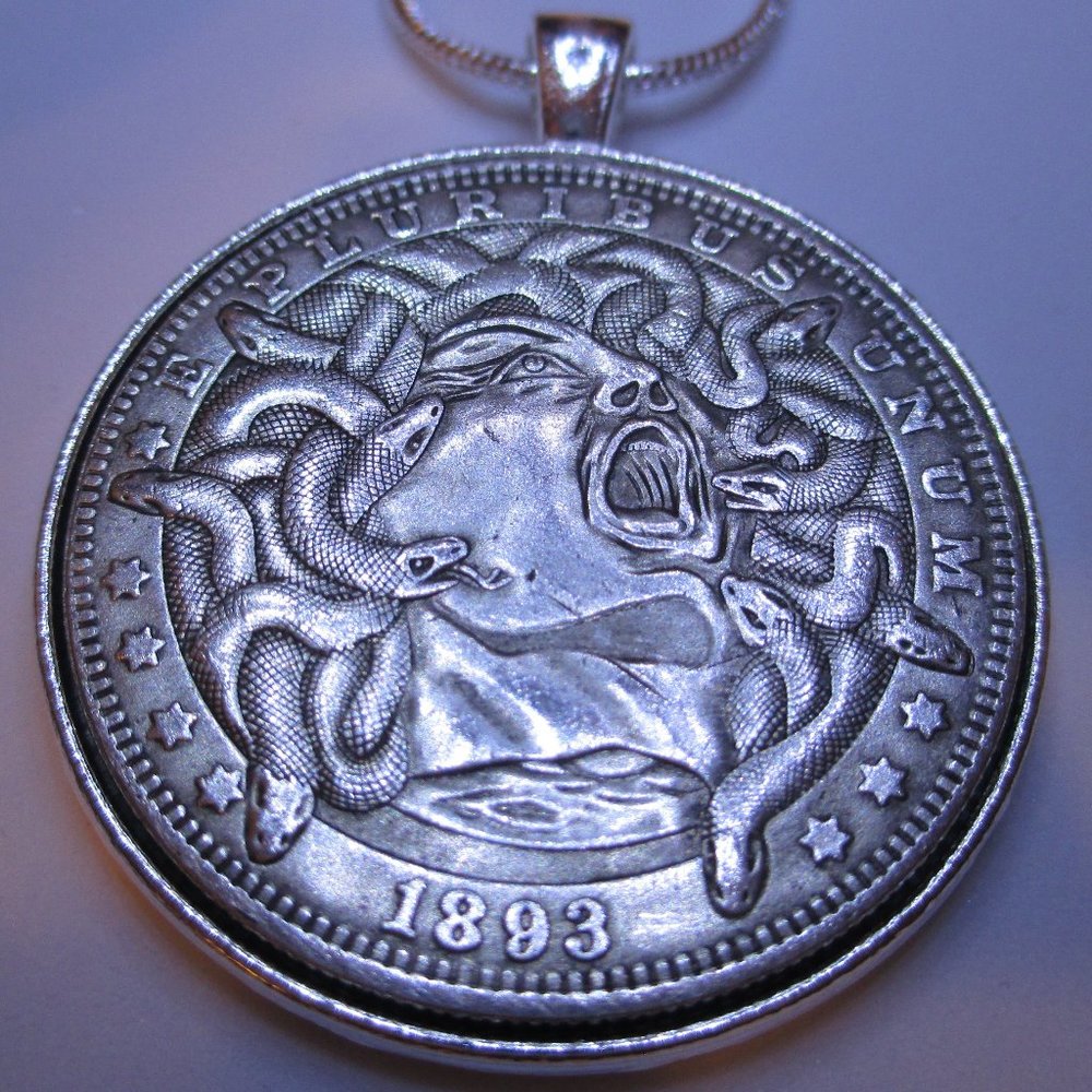 SCREAMING Medusa  Coin Pendant NECKLACE
